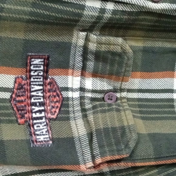 Harley-Davidson Men's Logo Plaid Slim Fit Shirt, 96513-19VM - Picture 2 of 7